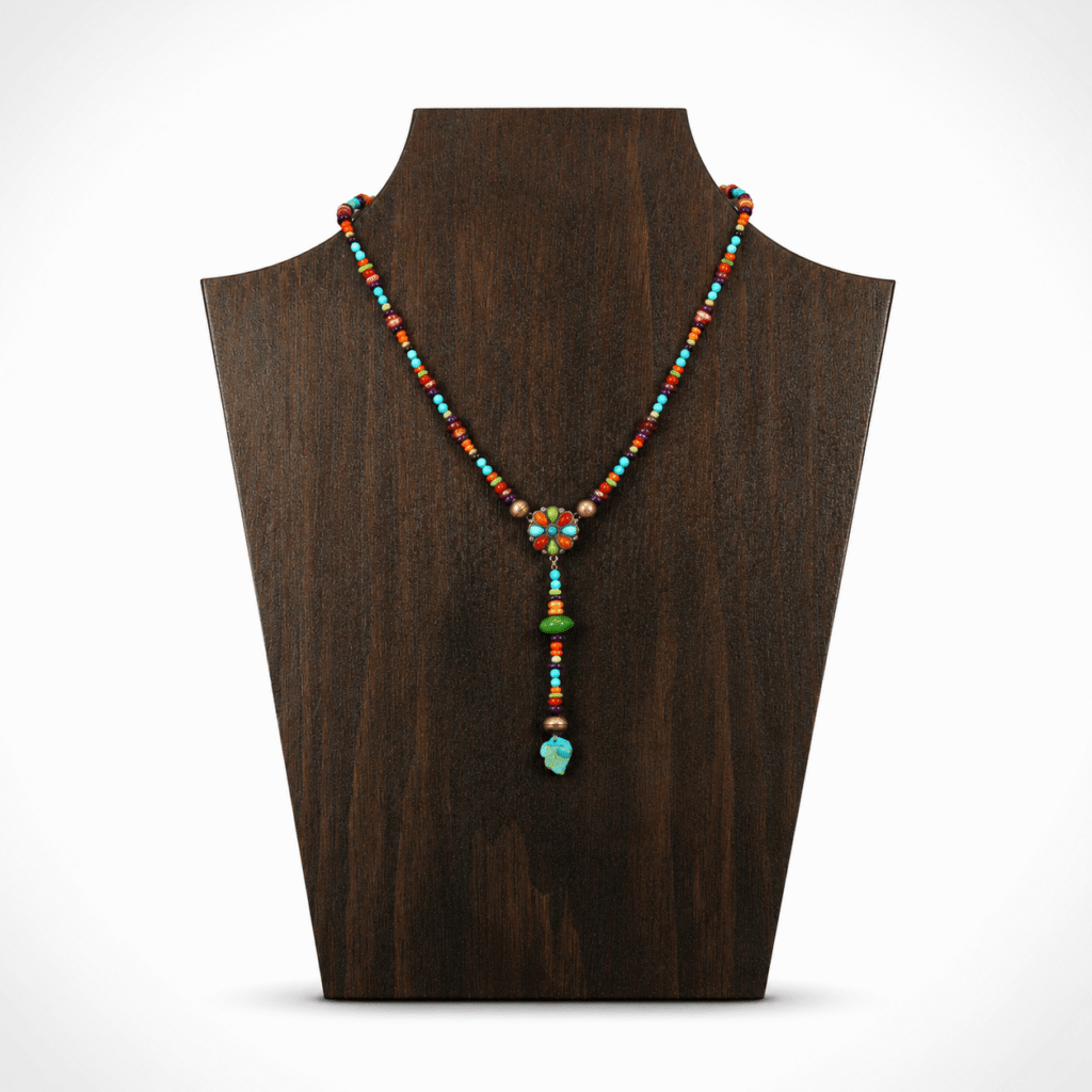 Peyote Bird_Multi Flower Dangle_Serape Bleu